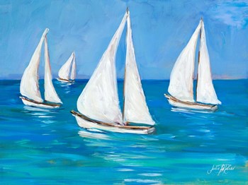 Sailboats I by Julie DeRice art print
