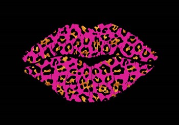 Pink Leopard Lips by Tina Lavoie art print