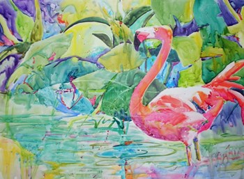 Flaming Flamingo by Kay Smith art print