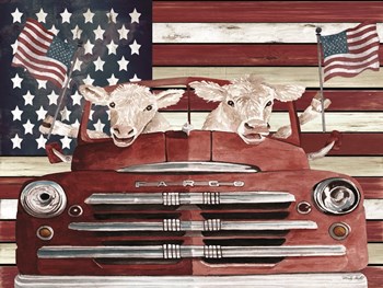Patriotic Cows by Cindy Jacobs art print