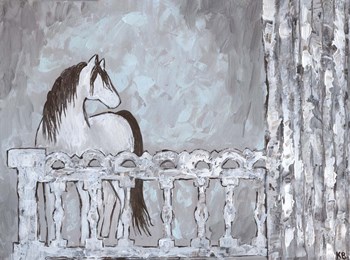Farm Sketch Horse stable by Kathleen Bryan art print