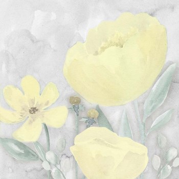 Peaceful Repose Gray &amp; Yellow II by Tara Reed art print