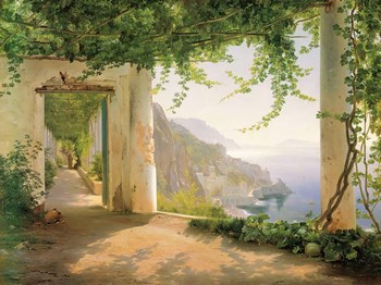 View to the Amalfi Coast by Carl Frederic Aagaard art print