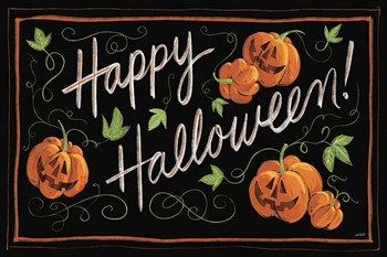 Happy Halloween Jack O Lanterns by Anne Tavoletti art print