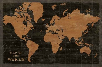 World Map Industrial by Sue Schlabach art print