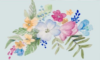 Spring Bouquet on Blue I by Lanie Loreth art print