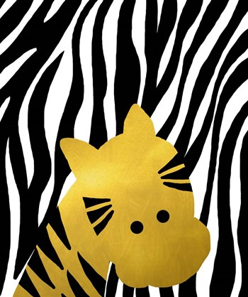 Gold Baby Zebra by Anna Quach art print
