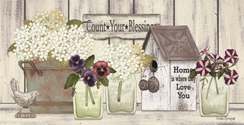 Farmhouse Flowers by Linda Spivey art print