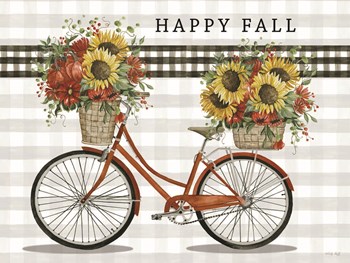 Happy Fall Bicycle by Cindy Jacobs art print