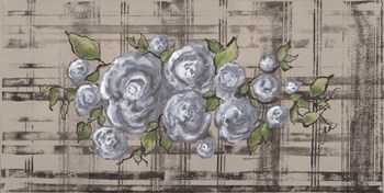 Blue Rose on Plaid by Julie Norkus art print