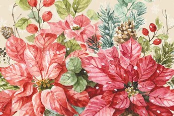 Our Christmas Story Poinsettias by Lisa Audit art print