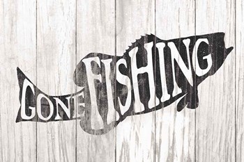 Gone Fishing Sign by Wild Apple Portfolio art print