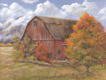 Autumn Barn by Pam Britton art print