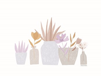 Flower Vases in a Row by Rachel Nieman art print