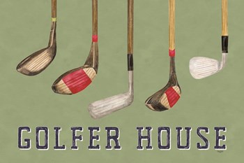 Golf Days landscape II-Golfer House by Tara Reed art print