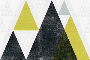 Mod Triangles I Yellow Black by Michael Mullan art print