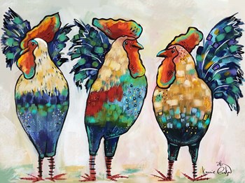 Roosters by Karrie Evenson art print