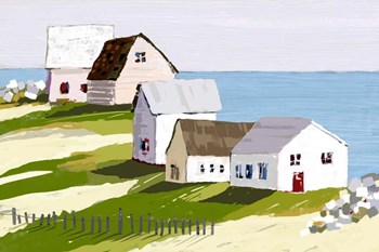 Cottages By The Sea by Tina Finn art print