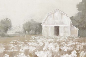 White Barn Meadow Neutral Crop by Danhui Nai art print