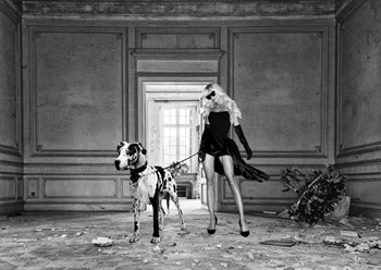 Unconventional Womenscape #7, In the Palace (BW) by Julian Lauren art print