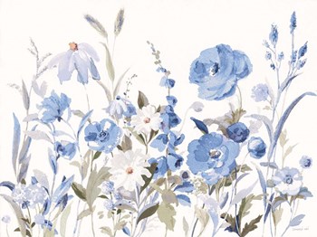 Blue Boho Wildflowers by Danhui Nai art print