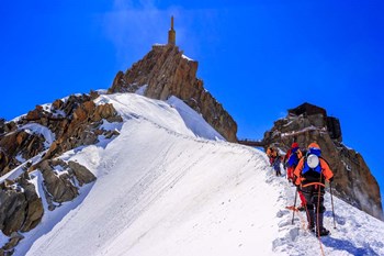 Mountaineers Climbing the Aiguille Du Midi, France by Giulio Ercolani/Stocktrek Images art print