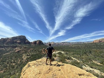 Male Hiker on Soldier&#39;s Pass Trail, Sedona, Arizona by Ryan Rossotto/Stocktrek Images art print