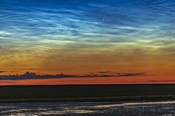 Comet NEOWISE and Noctilucent Clouds Over a Pond by Alan Dyer/Stocktrek Images art print