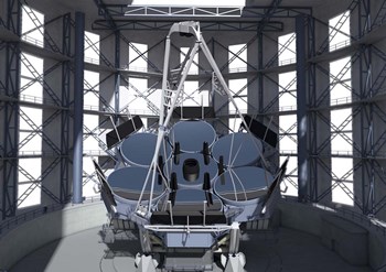 Giant Magellan Telescope, Front View With Enclosure by Adrian Mann/Stocktrek Images art print