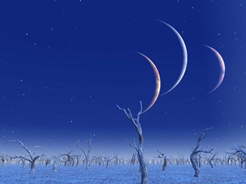 Three Planets Rise Over the Deadlands by Bruce Rolff/Stocktrek Images art print