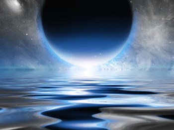 Exosolar Planet Rising Over Quiet Waters by Bruce Rolff/Stocktrek Images art print