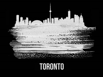 Toronto Skyline Brush Stroke White by Naxart art print