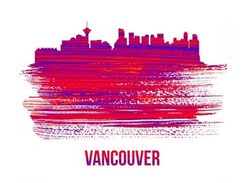 Vancouver Skyline Brush Stroke Red by Naxart art print
