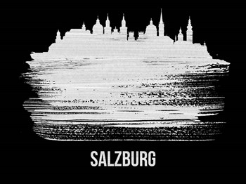 Salzburg Skyline Brush Stroke White by Naxart art print