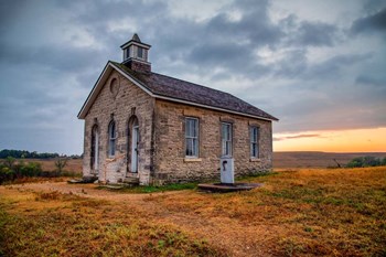 Stormy Morning at the Lower Fox Creek Schoolhouse by Andy Crawford Photography art print