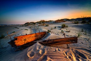 Wreckage In The Dunes by Rick Berk art print