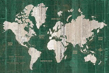 Old World Map Green by Wild Apple Portfolio art print