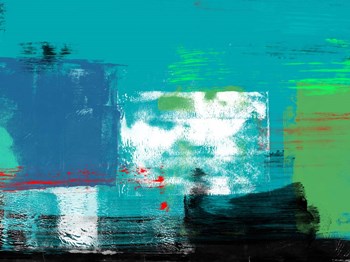 Abstract Turquoise and White by Alma Levine art print