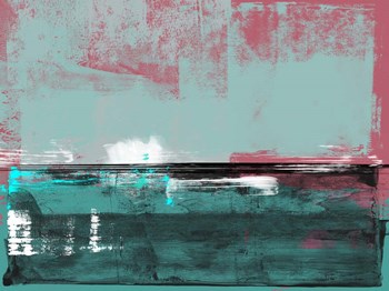 Abstract Turquoise and Indian Red by Alma Levine art print