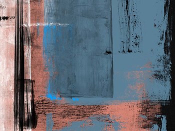 Blue and Brown Abstract Composition I by Alma Levine art print