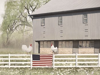 Patriotic Roosters by Lori Deiter art print