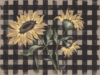 Sunflowers Plaid II by Julie Norkus art print