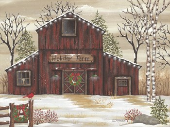 Holiday Farm Barn by Lisa Kennedy art print