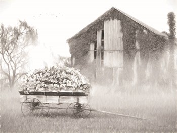 Country Flower Wagon by Lori Deiter art print