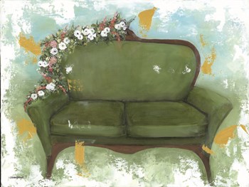 Spring Floral Couch by Mackenzie Kissell art print