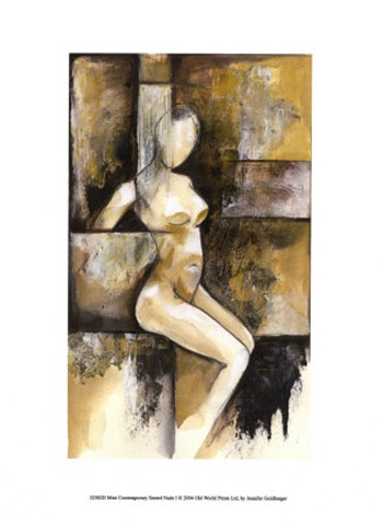 Mini-Contemporary Seated Nude I by Jennifer Goldberger art print