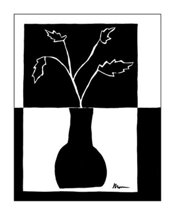 Minimalist Leaf in Vase I by Jennifer Goldberger art print