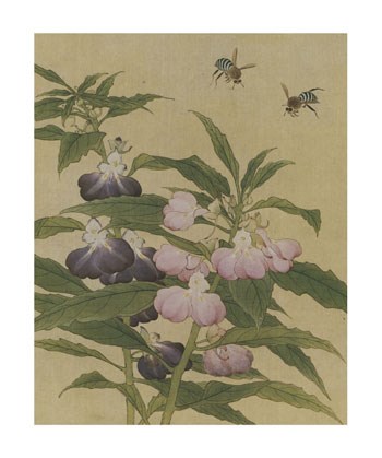 Bees and Garden Blossoms art print