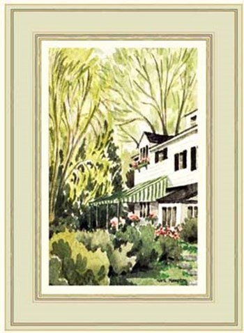 Garden view of a house in Milbrook by Mark Hampton art print
