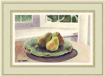 Still Life with Pears in a Sunny Window by Mark Hampton art print